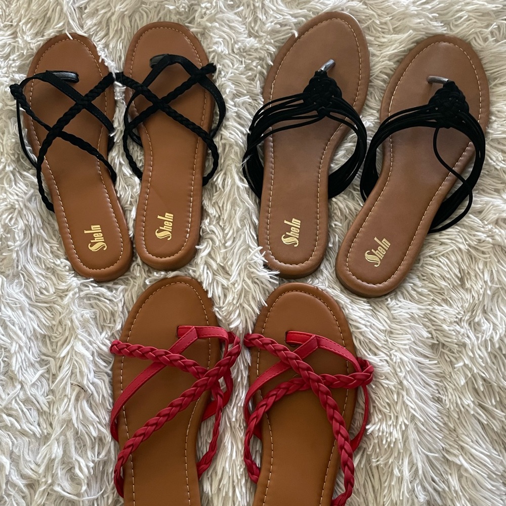3 pairs of SHEIN sandals